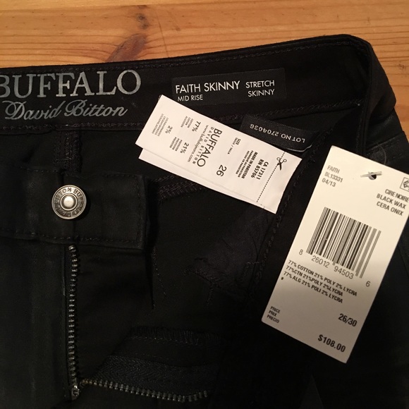 Buffalo David Bitton Mid Rise Faith Black Wax Skinny Jeans - Picture 6 of 15
